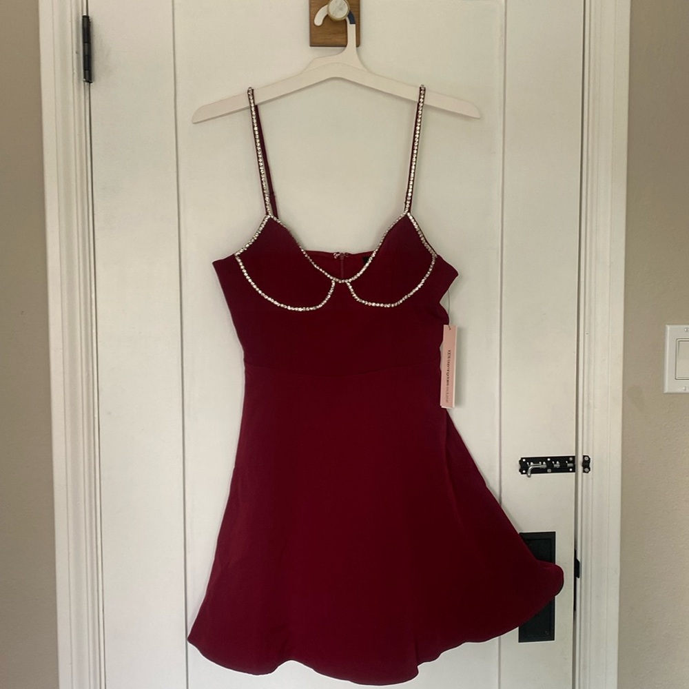 Aqua Wine Red Dress